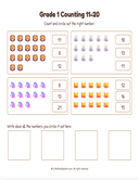 Grade 1 Counting 11 to 20 Workbook thumbnail 2