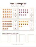 Grade 1 Counting 11 to 20 Workbook thumbnail 4