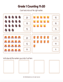 Grade 1 Counting 11 to 20 Workbook thumbnail 5