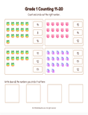 Grade 1 Counting 11 to 20 Workbook thumbnail 8