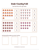 Grade 1 Counting 11 to 20 Workbook thumbnail 9