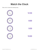 Match the Clock: Half Hour - 12 Hour thumbnail 1