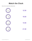Match the Clock: Half Hour - 24 Hour thumbnail 1