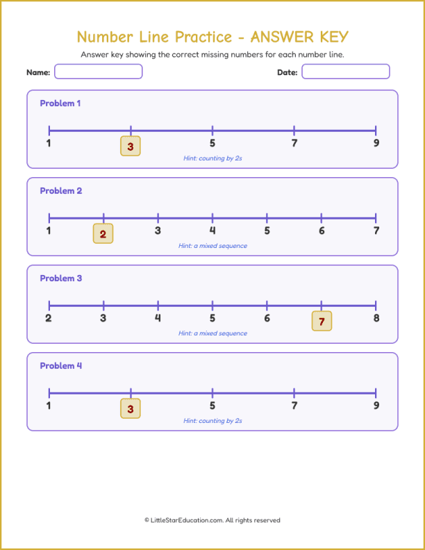 Number Line Workbook: Number 1 to 10