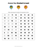 Number Order Greatest to Least Worksheet thumbnail 10