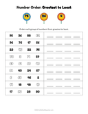 Number Order Greatest to Least Worksheet thumbnail 3