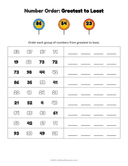 Number Order Greatest to Least Worksheet thumbnail 7