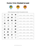 Number Order Greatest to Least Worksheet thumbnail 9