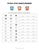 Number Order Worksheet - Least to Greatest thumbnail 5
