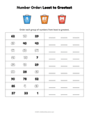 Number Order Worksheet - Least to Greatest thumbnail 7