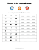 Number Order Worksheet - Least to Greatest thumbnail 9
