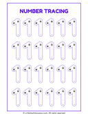 Number Tracing 1 to 10 Worksheet thumbnail 1