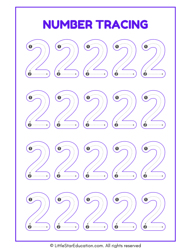 Number Tracing 1 to 10 Worksheet