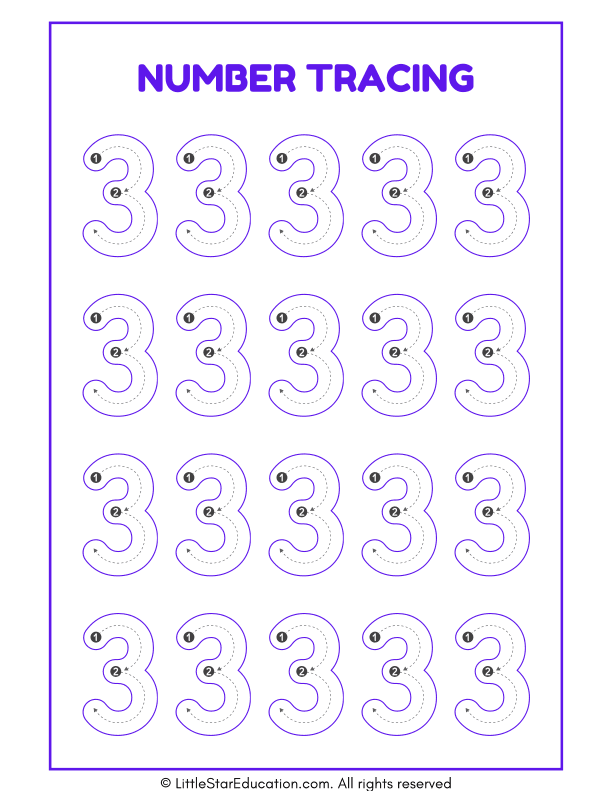 Number Tracing 1 to 10 Worksheet