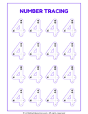 Number Tracing 1 to 10 Worksheet thumbnail 4