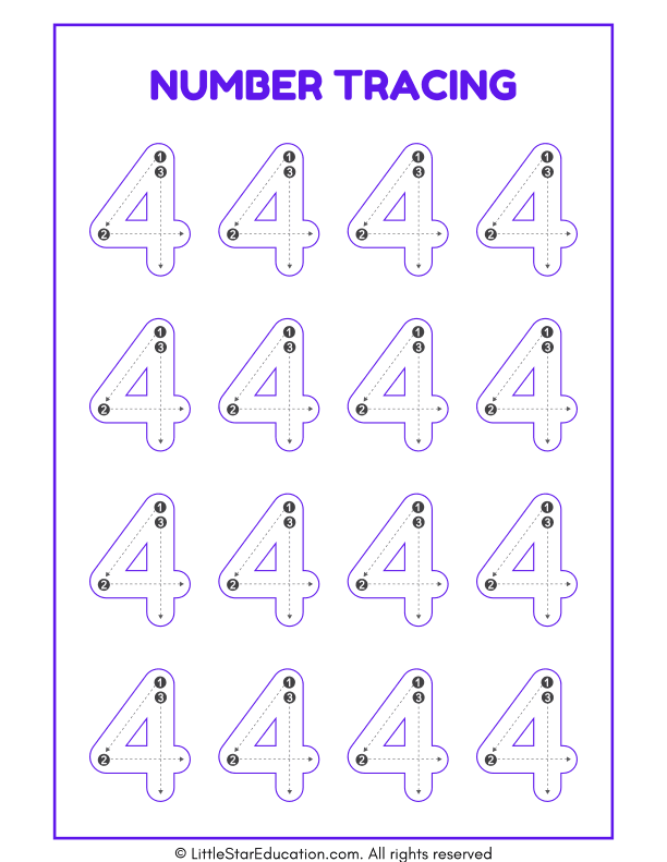 Number Tracing 1 to 10 Worksheet