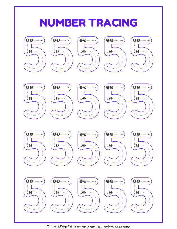 Number Tracing 1 to 10 Worksheet