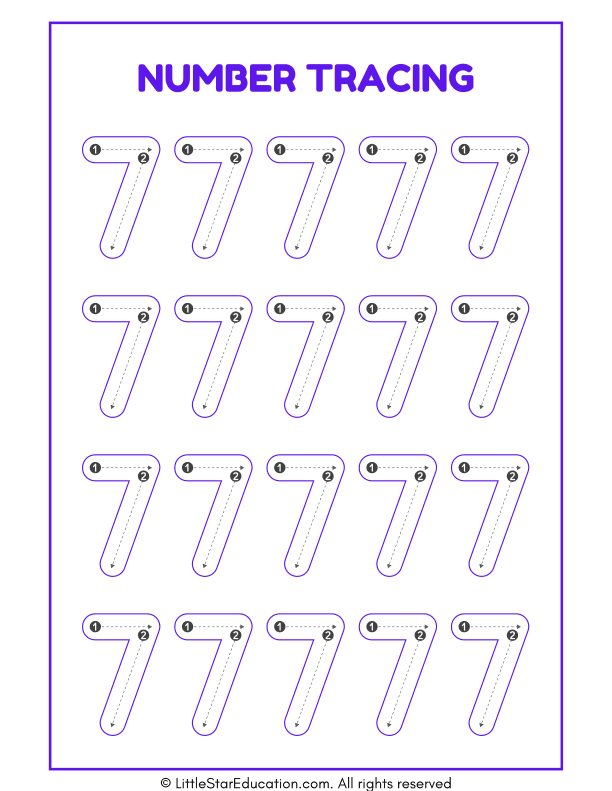 Number Tracing 1 to 10 Worksheet