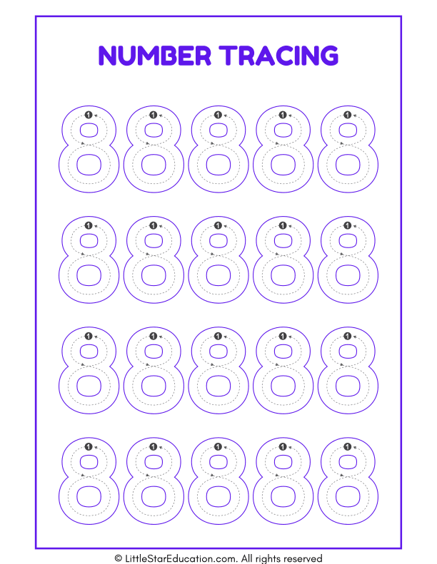Number Tracing 1 to 10 Worksheet