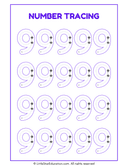 Number Tracing 1 to 10 Worksheet thumbnail 9