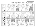 Roll, Say, and Color Initial Sounds Worksheet thumbnail 10