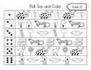 Roll, Say, and Color Initial Sounds Worksheet thumbnail 14