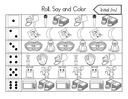 Roll, Say, and Color Initial Sounds Worksheet thumbnail 15