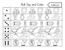 Roll, Say, and Color Initial Sounds Worksheet thumbnail 18