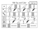 Roll, Say, and Color Initial Sounds Worksheet thumbnail 19