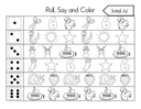 Roll, Say, and Color Initial Sounds Worksheet thumbnail 21