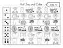 Roll, Say, and Color Initial Sounds Worksheet thumbnail 22