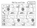 Roll, Say, and Color Initial Sounds Worksheet thumbnail 27