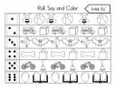 Roll, Say, and Color Initial Sounds Worksheet thumbnail 4
