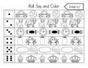 Roll, Say, and Color Initial Sounds Worksheet thumbnail 5
