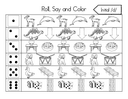 Roll, Say, and Color Initial Sounds Worksheet thumbnail 6