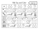 Roll, Say, and Color Initial Sounds Worksheet thumbnail 7