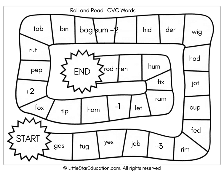 Short Vowel Roll and Read Complete Game Set