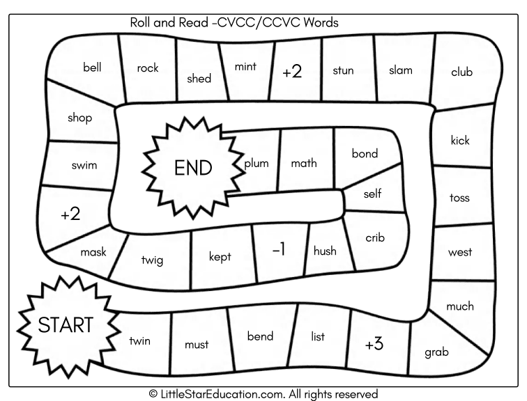 Short Vowel Roll and Read Complete Game Set