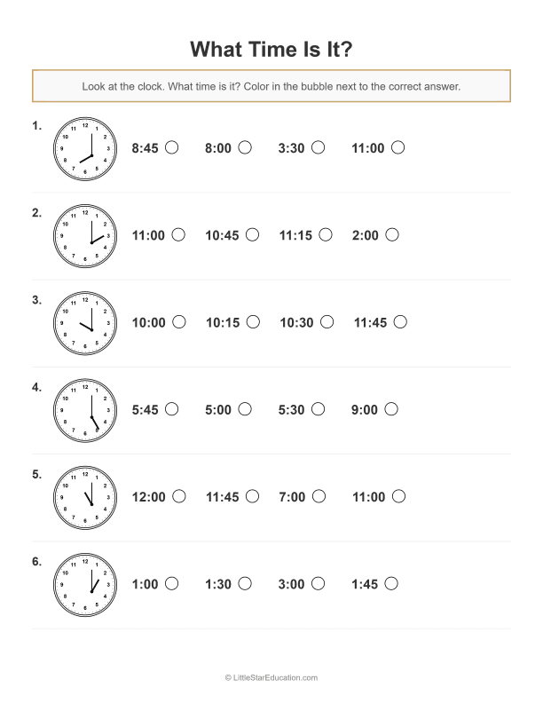 What Time Is It : 12 Hour Clock