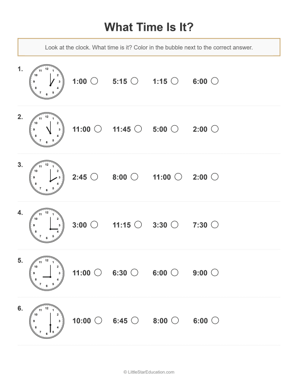 What Time Is It : 12 Hour Clock
