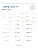 Adding 14 Worksheet thumbnail 1