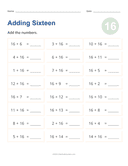 Adding 16 Worksheet thumbnail 1