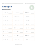 Adding 6 Worksheet thumbnail 1