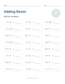Adding 7 Worksheet thumbnail 1