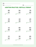 Addition Practice Vertical Format Basic thumbnail 1