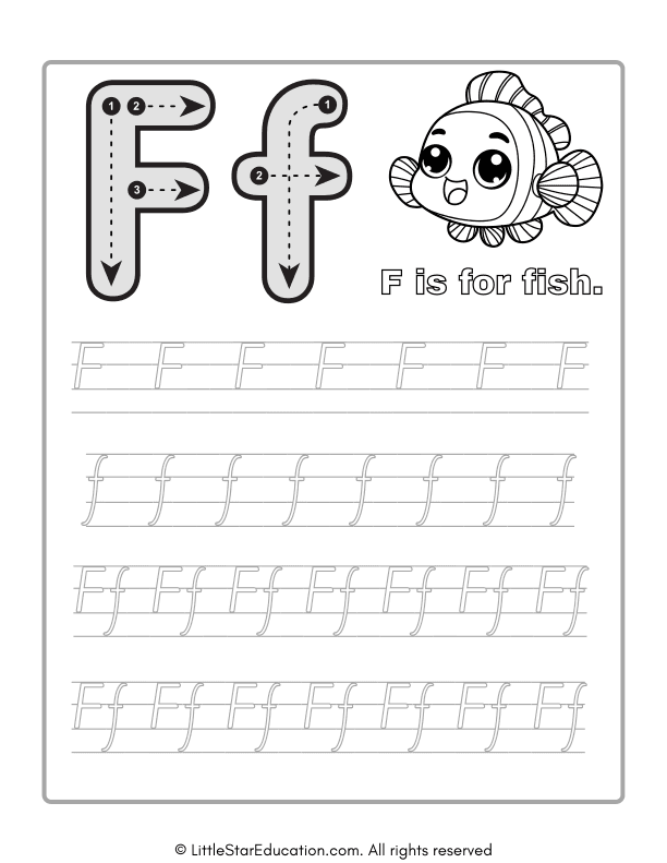 Alphabet Tracing Worksheet Letter F