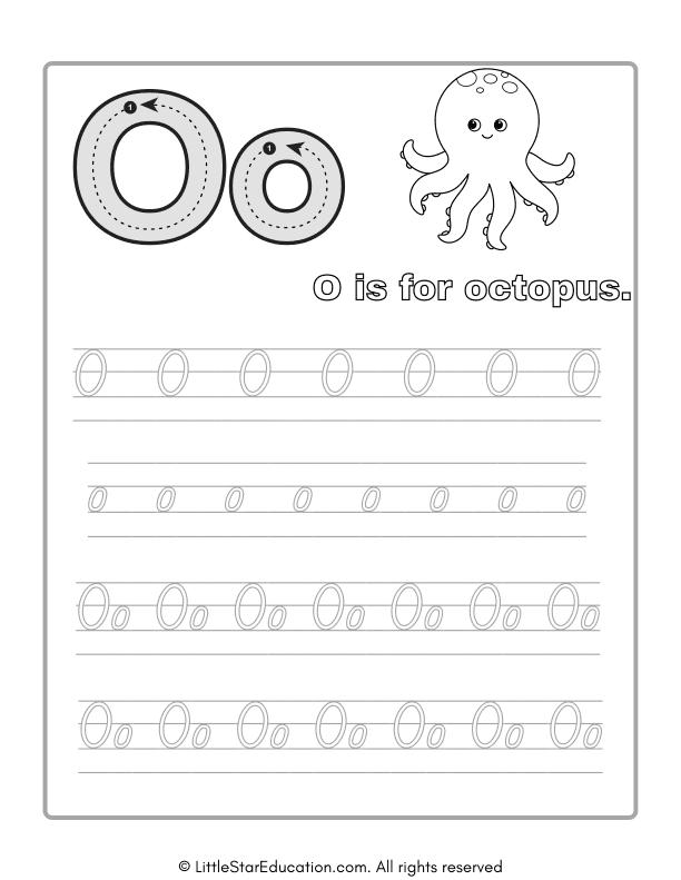 Alphabet Tracing Worksheet Letter O