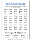 Blending Words Worksheet for Reading Race thumbnail 2