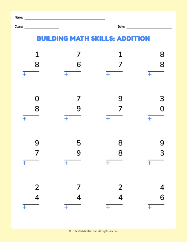 Building Math Skills Addition