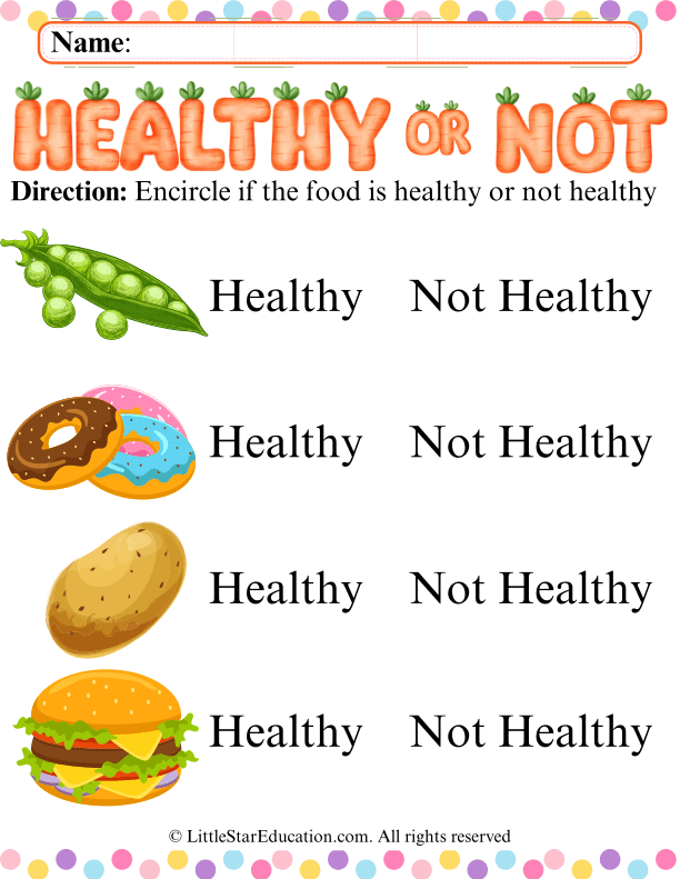 Circle if the Food is Healthy or Not